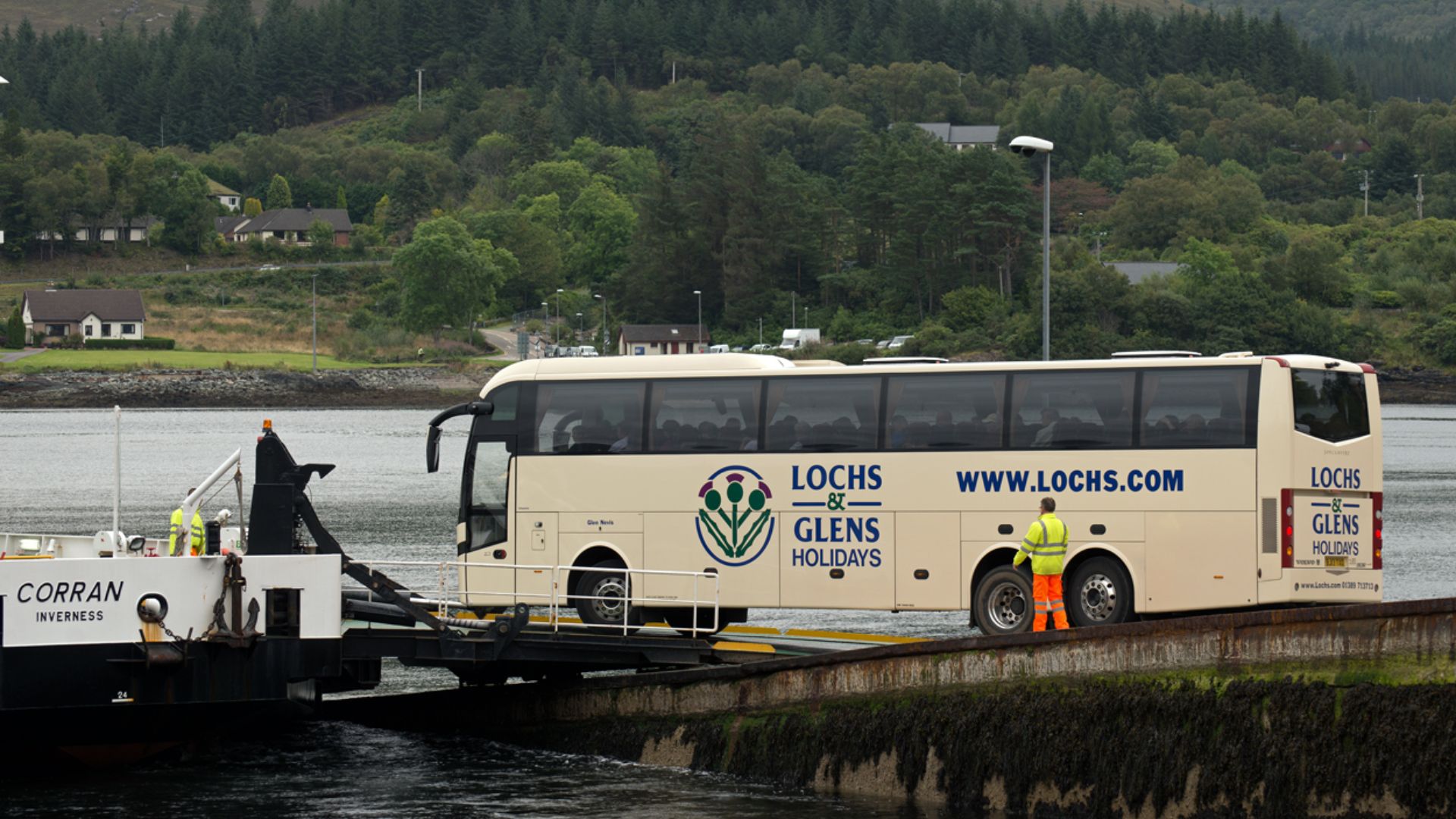 Loading the tour coach - Ardgour