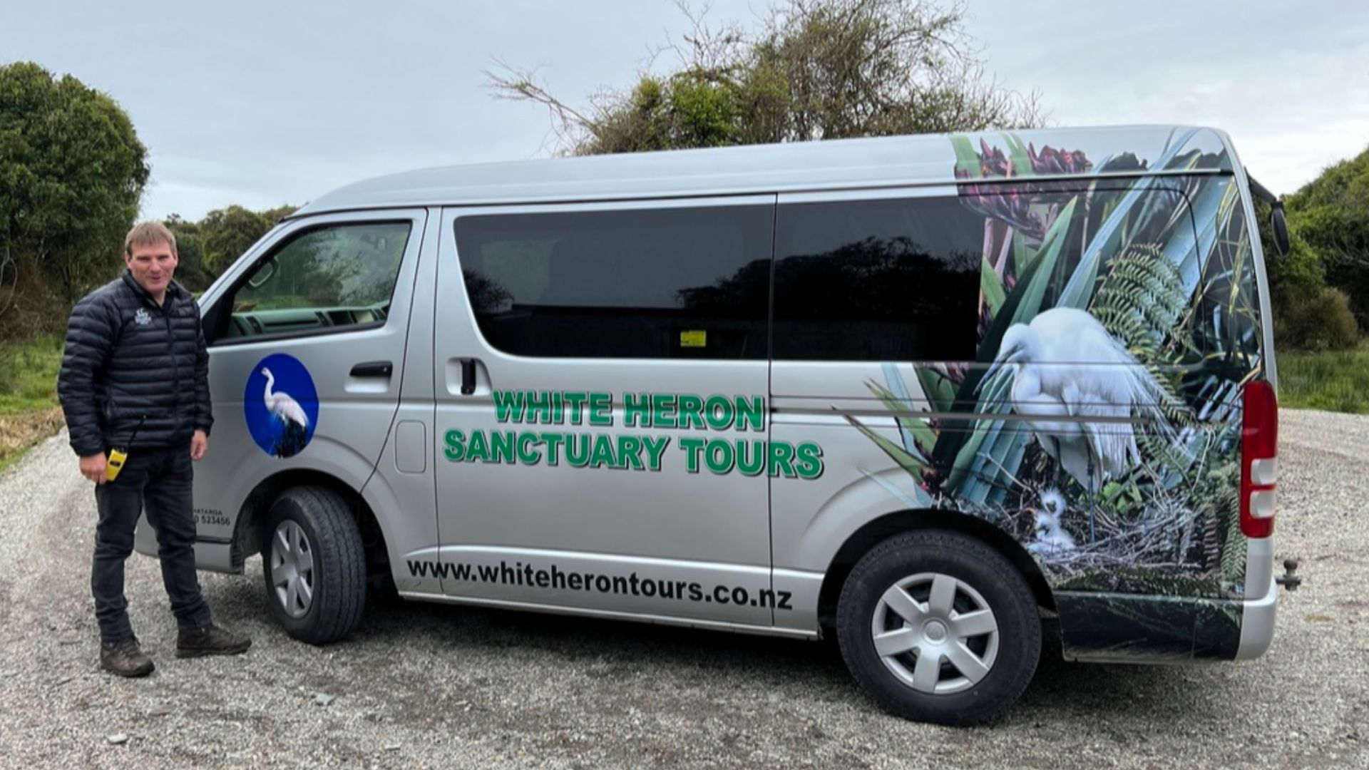 White Heron Sanctuary Tours, based in Whataroa, West Coast, New Zealand, is the only company with a permit to take tourists to the white heron / kōtuku (Ardea alba modesta) nesting site in the Waitangiroto Nature Reserve (often incorrectly called the