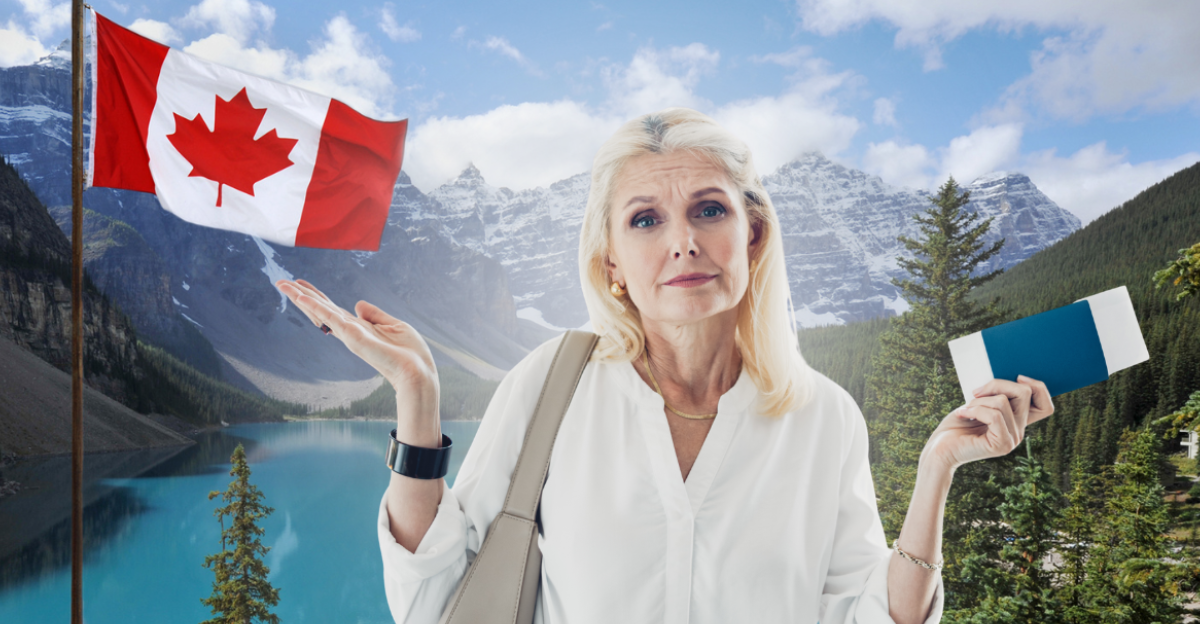 Confused woman with travel documents 