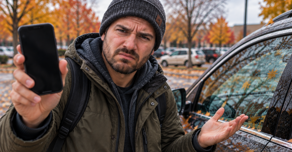 Frustrated Driver in Parking Lot