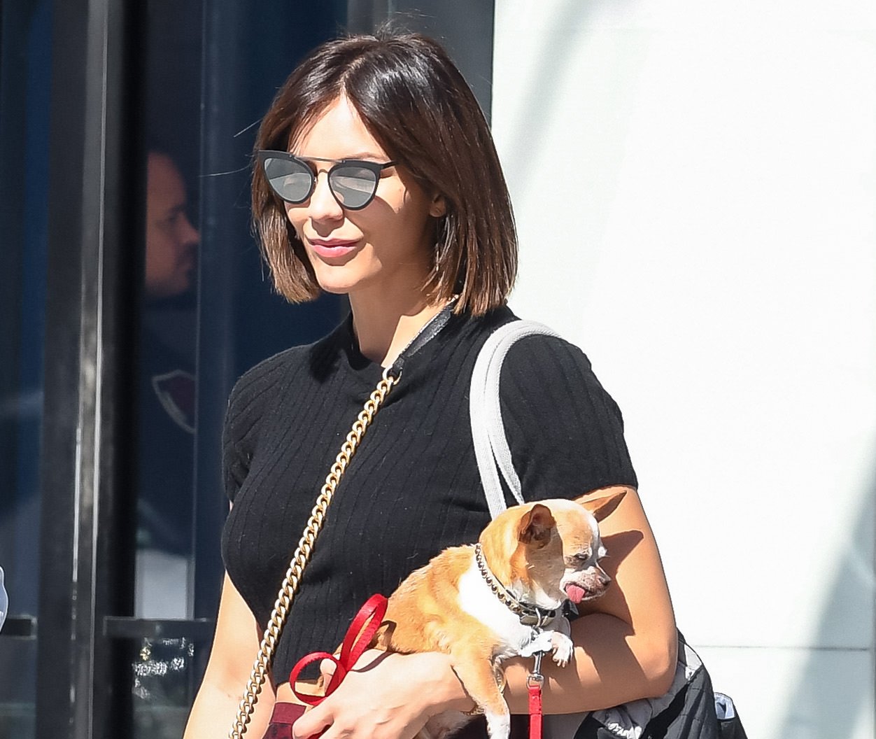 Katharine McPhee and her dog is seen in Los Angeles