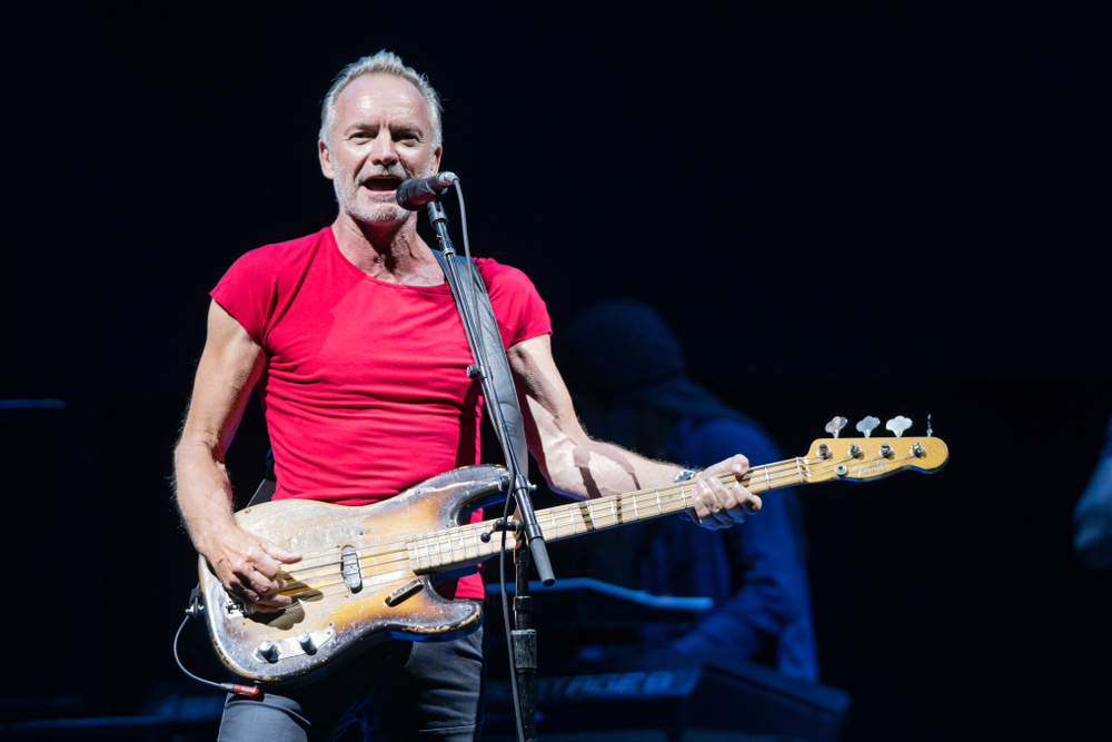 Sting performs on the stage at the Lucca summer festival