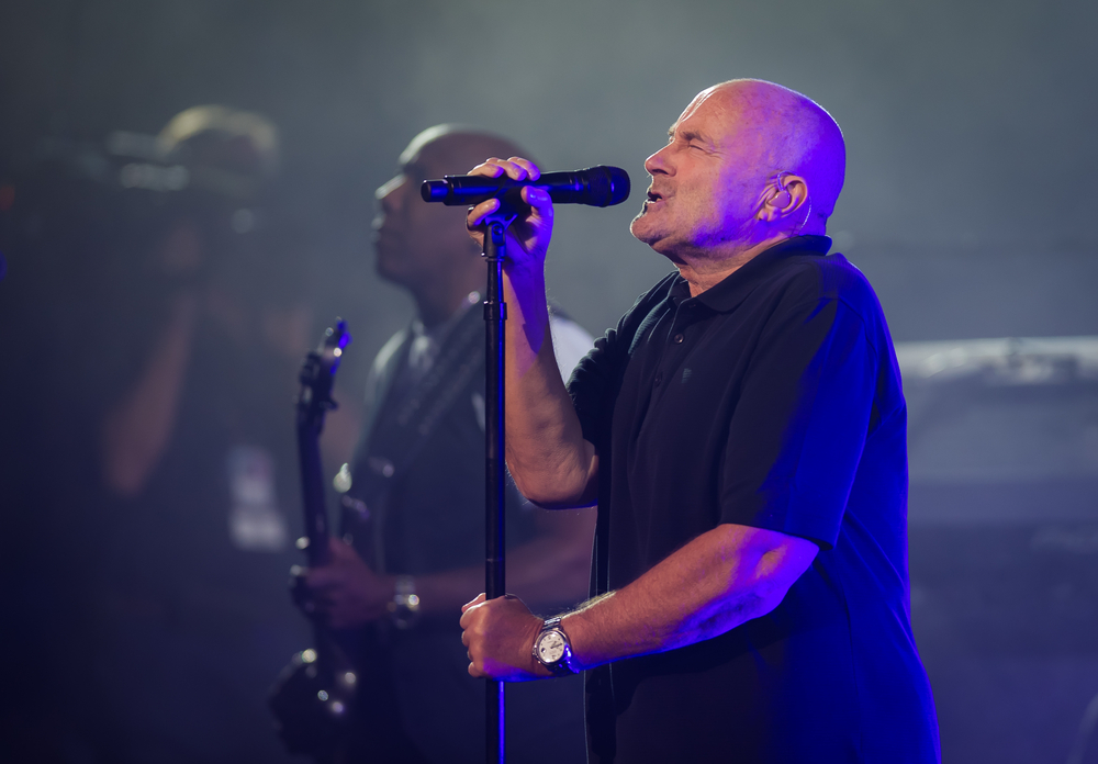 Phil Collins performs at the 2016 US Open Grand Slam tennis tournament
