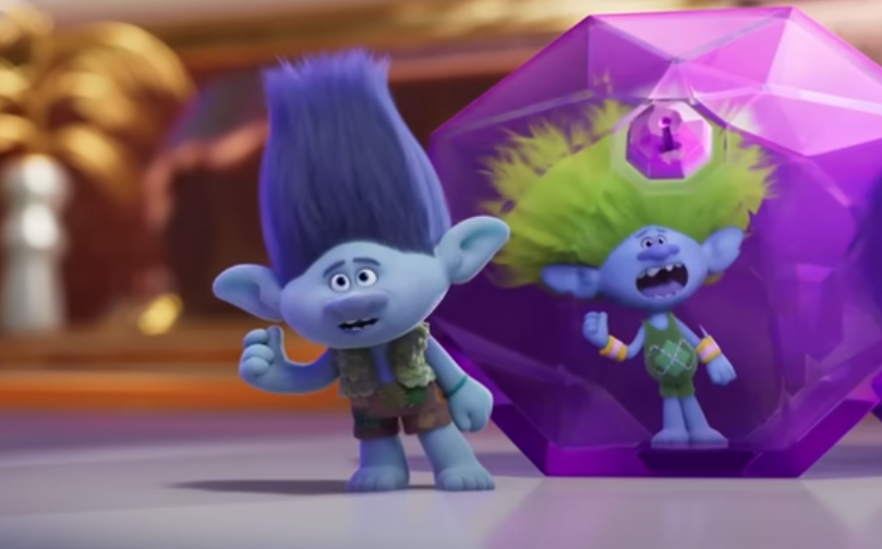 Screenshot of the animated movie Trolls Band Together