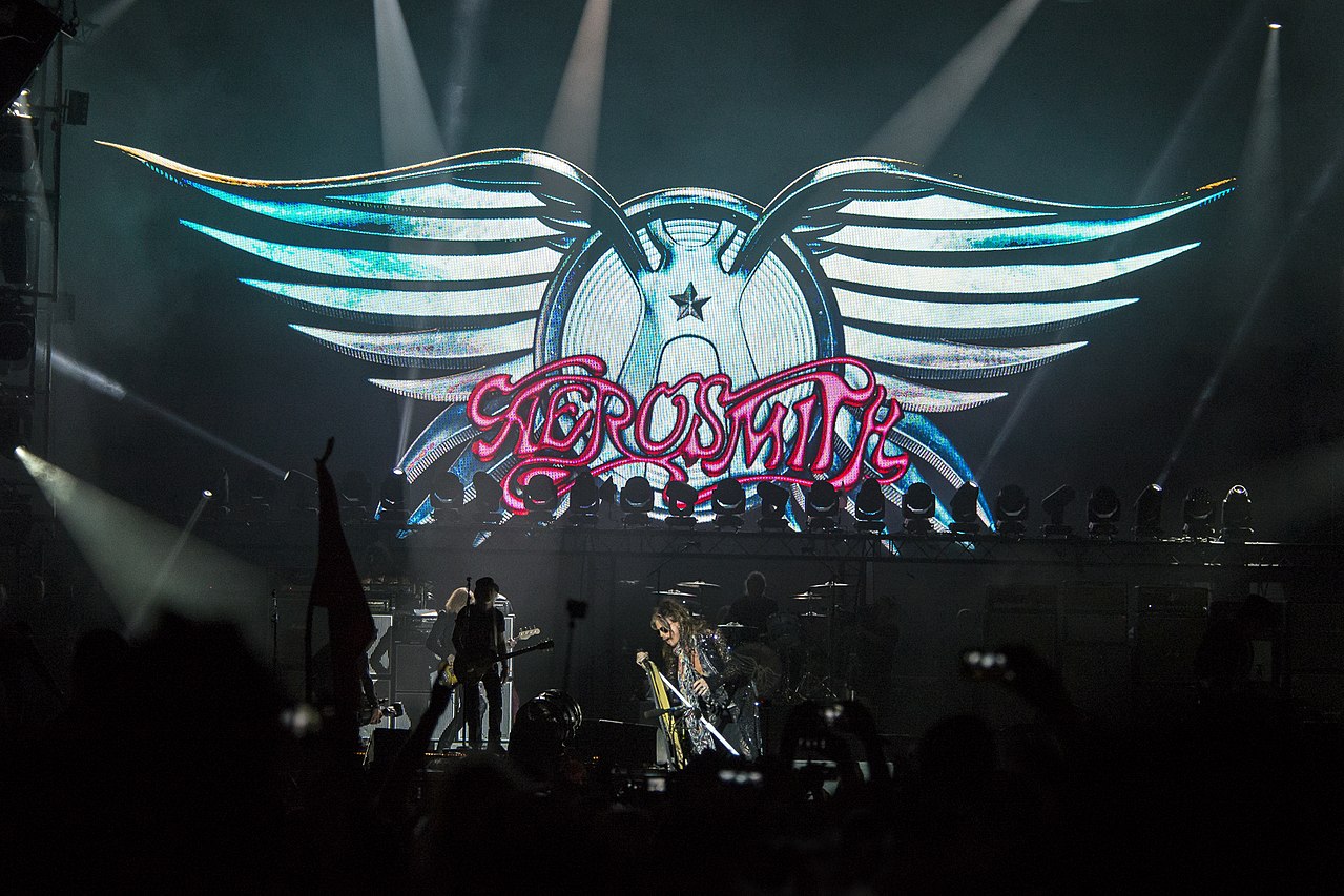Aerosmith (band) performing onstage