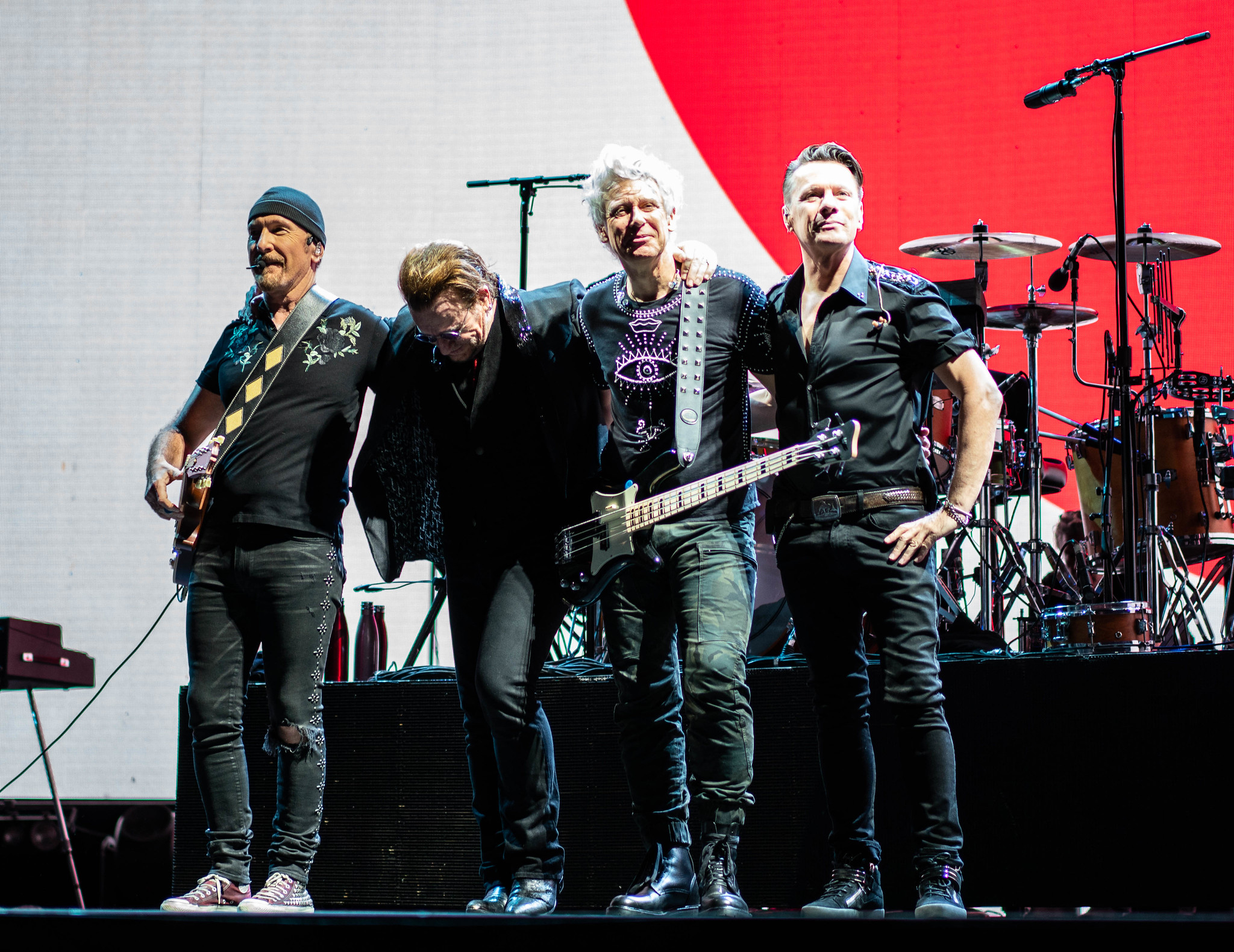 U2 on stage in Tokyo