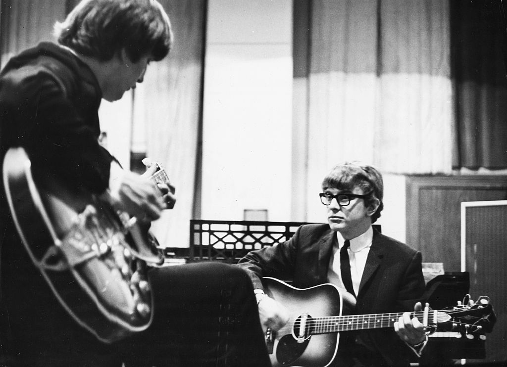 Peter Asher And Gordon Waller playing guitars