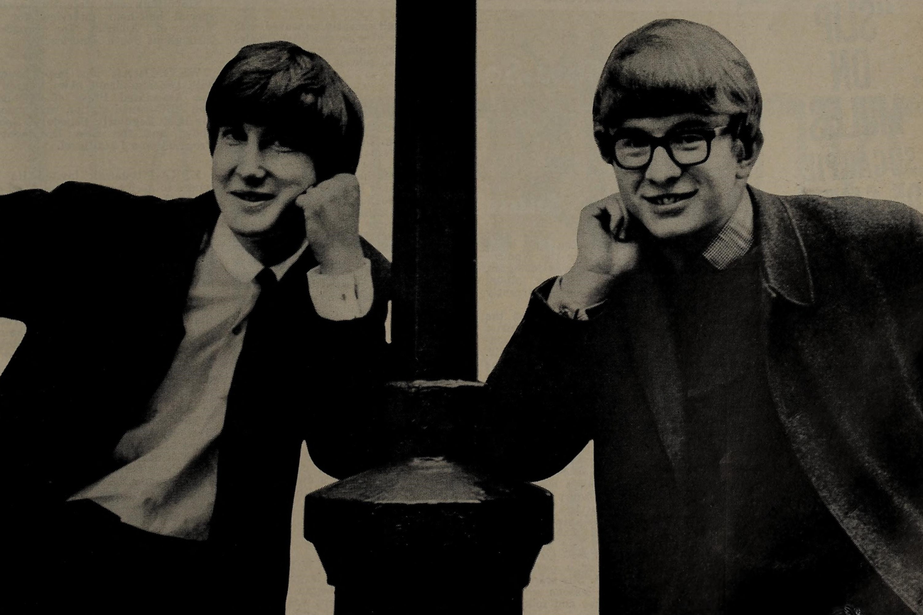 Peter and Gordon black and white image from an add