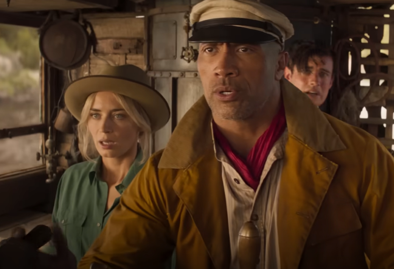 Screenshot of Dwayne Johnson and Emily Blunt in Jungle Cruise (2021)