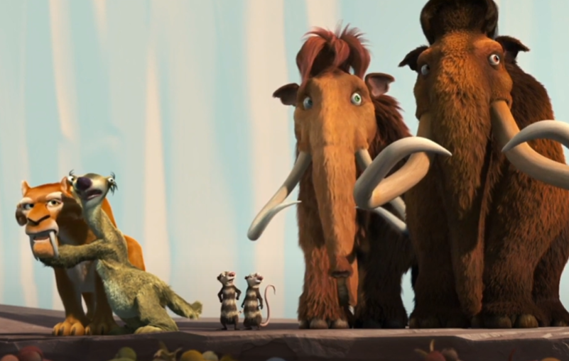 Screenshot of the animated movie Ice Age: The Meltdown