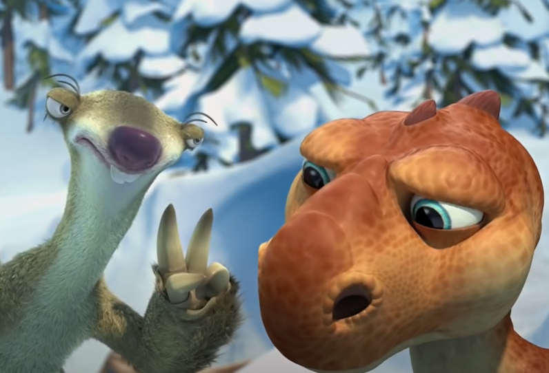 Screenshot of the animated movie Ice Age: Dawn of the Dinosaurs