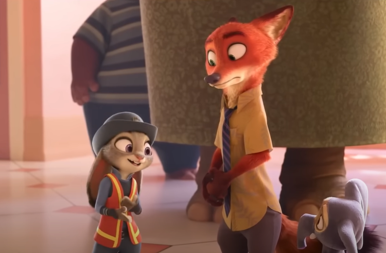 Screenshot of the animated movie Zootopia