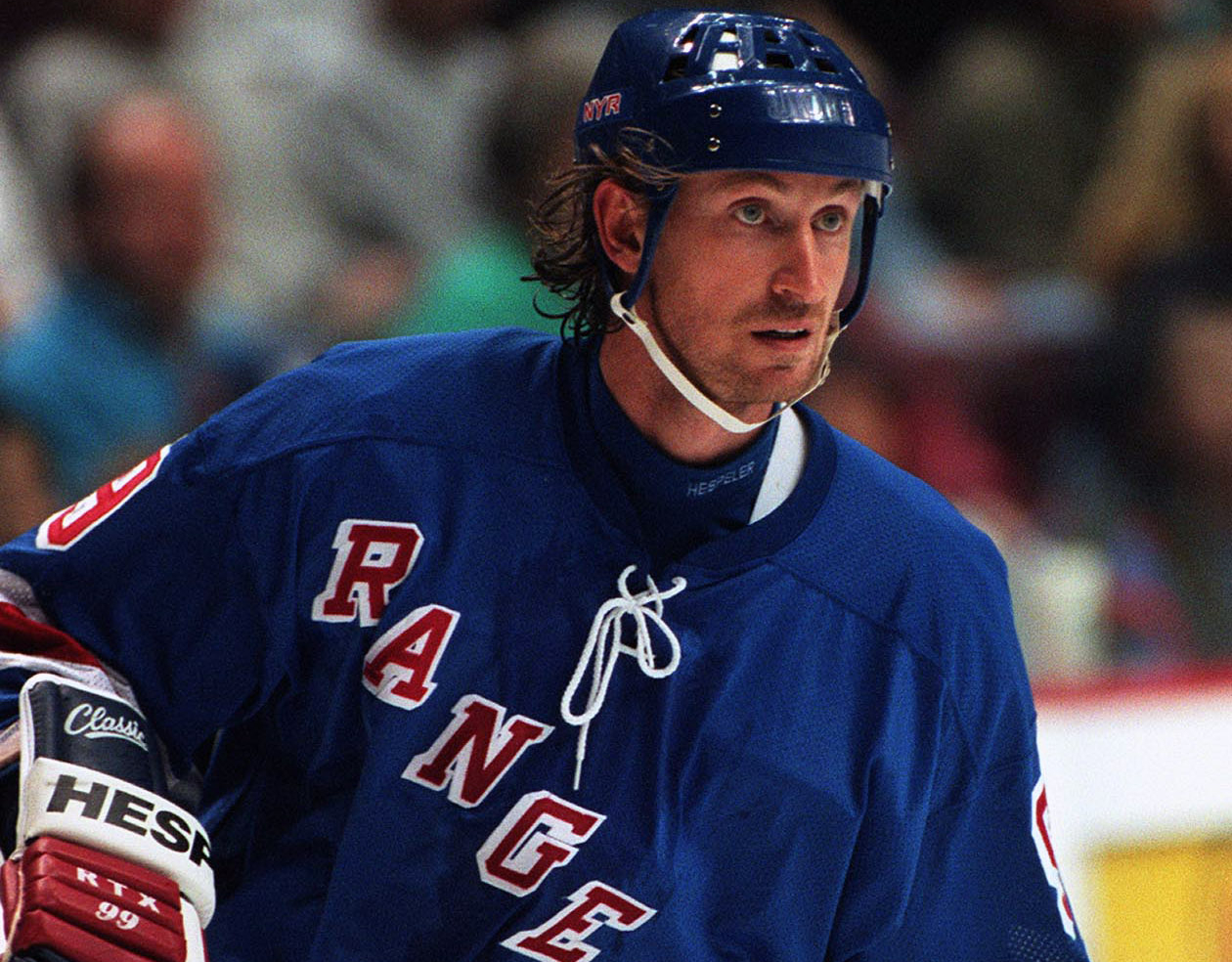 Wayne Gretzky, New York Rangers in blue jersey