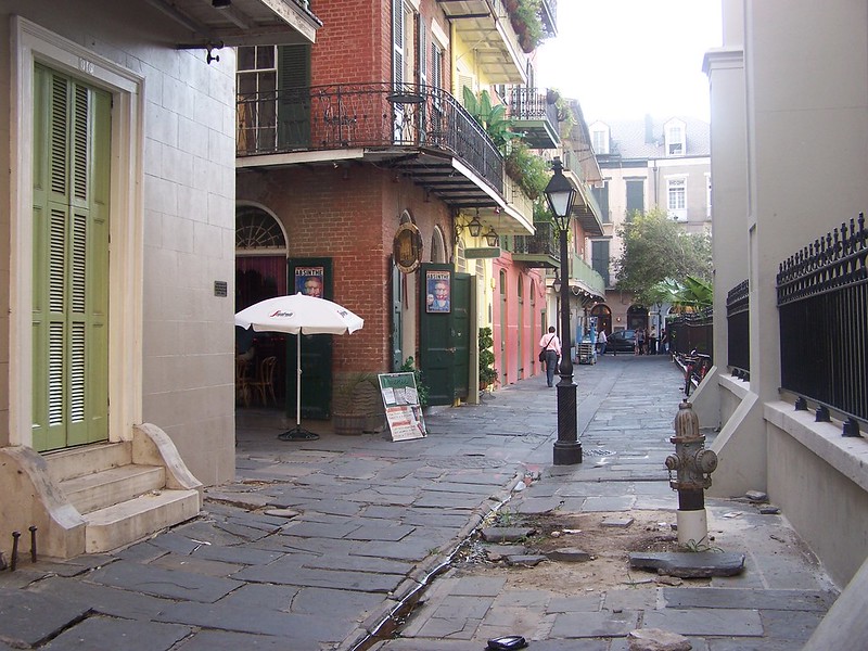 Pirates Alley the cobblestone pedestrian walkway