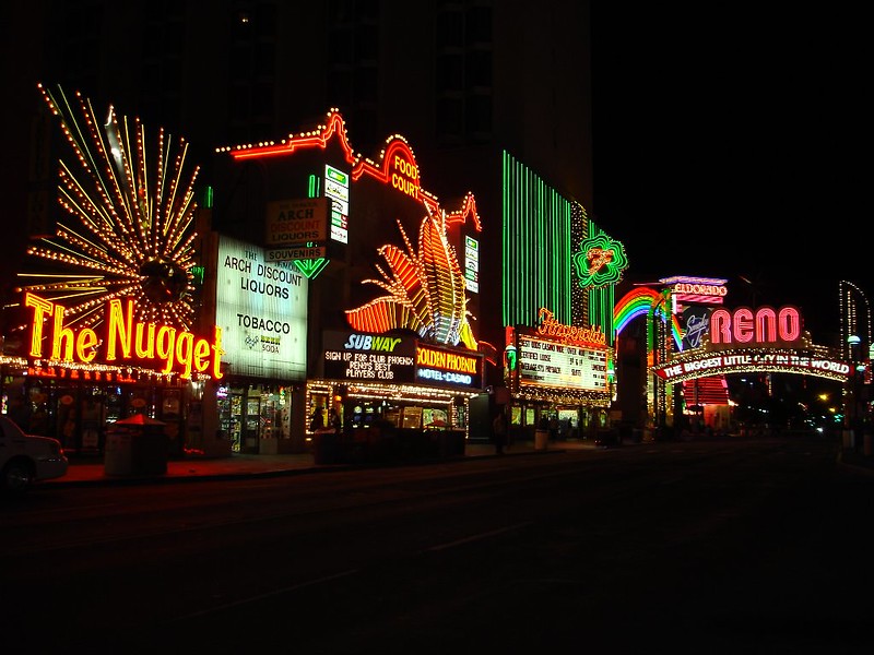 Virginia Street at night