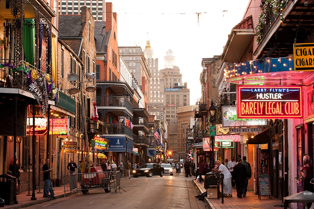 Bourbon Street before the crowds come at night