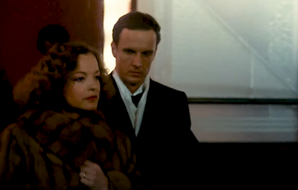 Screenshot of the movie The Passerby (1982) showing Romy Schneider as Elsa Wiener