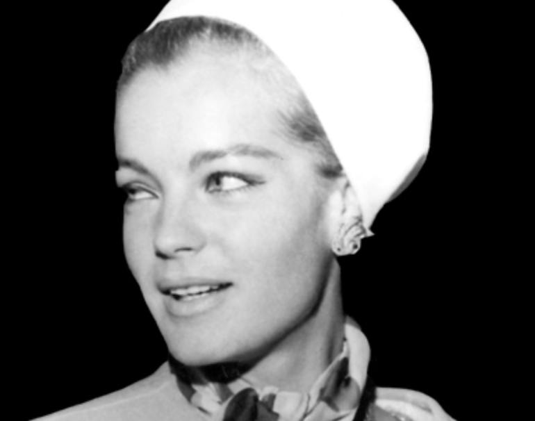 German actress Romy Schneider at airport