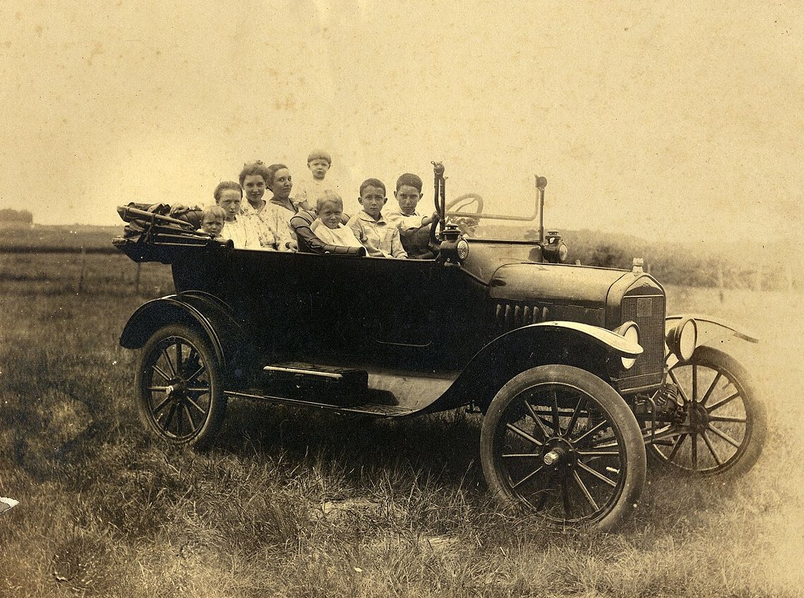 Unknown family in a Ford Model T.