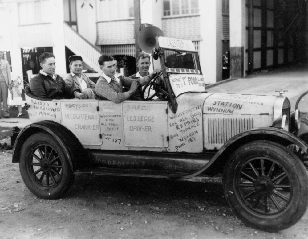 1927 Model T Ford equipped for a rally, ca. 1928