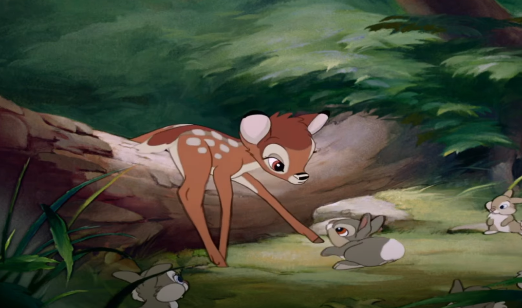 Screenshot from the animated movie Bambi (1942)