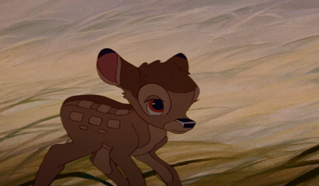 Screenshot from the animated movie Bambi (1942)
