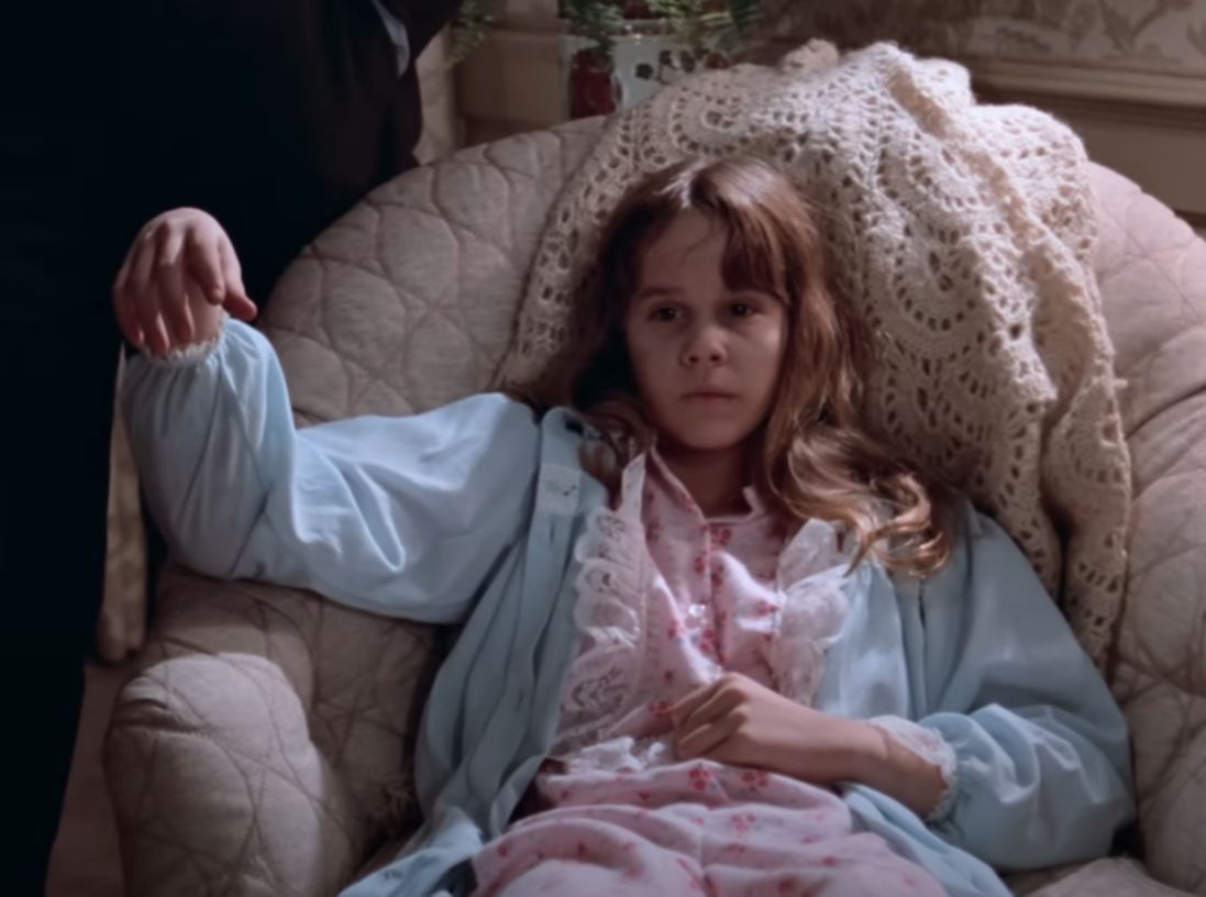 Screenshot of Linda Blair from the movie - The Exorcist (1973)
