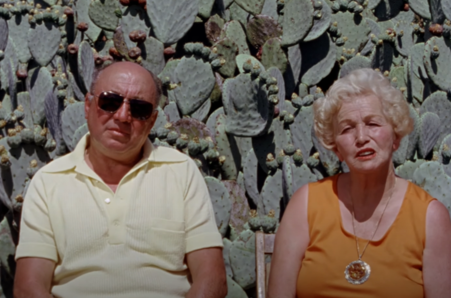 Screenshot of a couple speaking