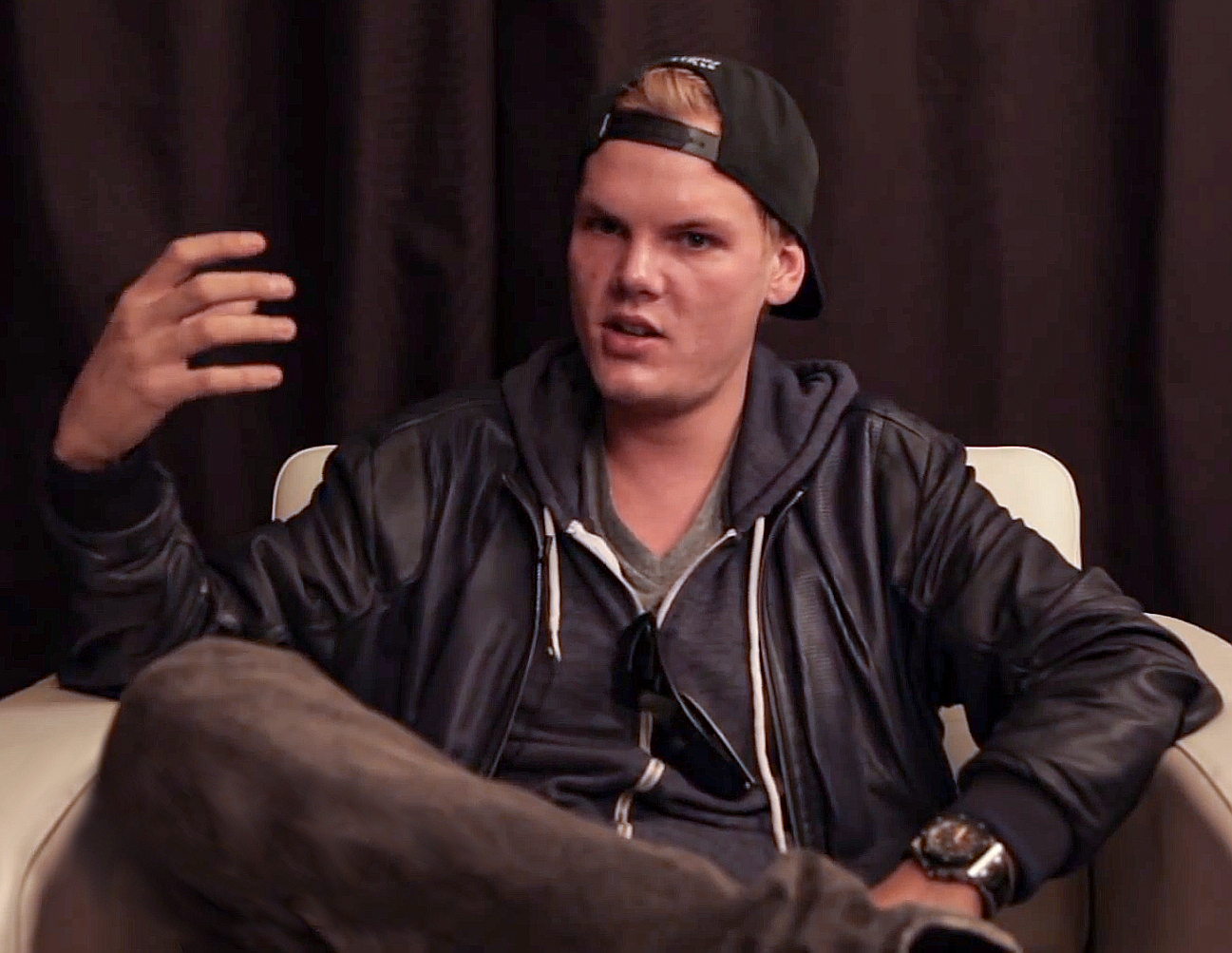 Avicii during an interview for GlobalGrindTV.