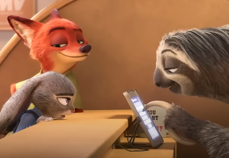 Screenshot of the movie Zootopia