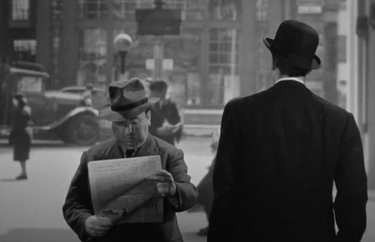 Screenshot of Alfred Hitchcock from - Foreign Correspondent (1940)