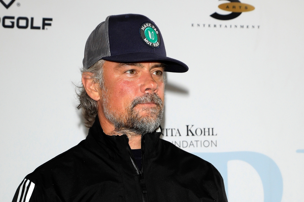 Josh Duhamel at event in black sports outfit