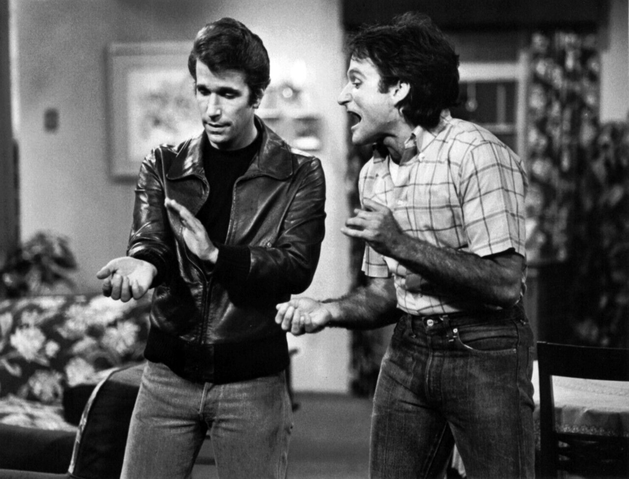 Henry Winkler and Robin Williams as Fonzie and Mork
