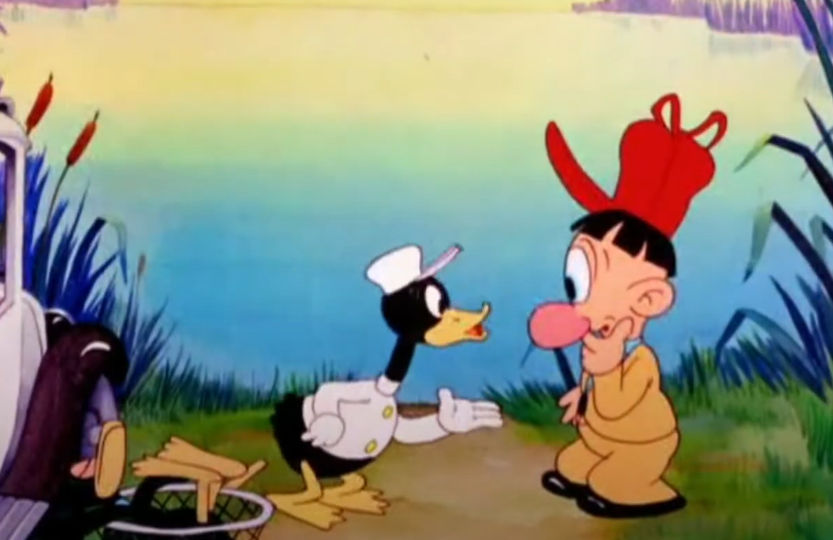 A screenshot of the animated movie Daffy Duck & Egghead