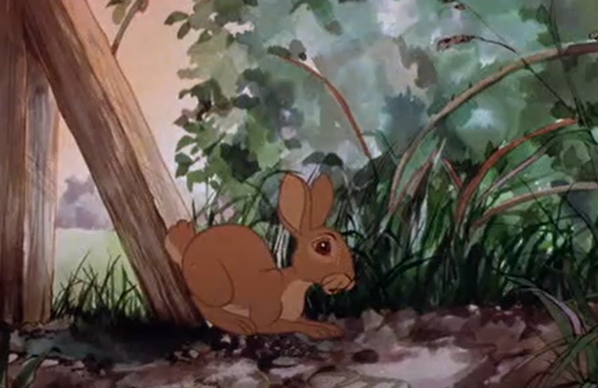A screenshot of the animated movie Watership Down