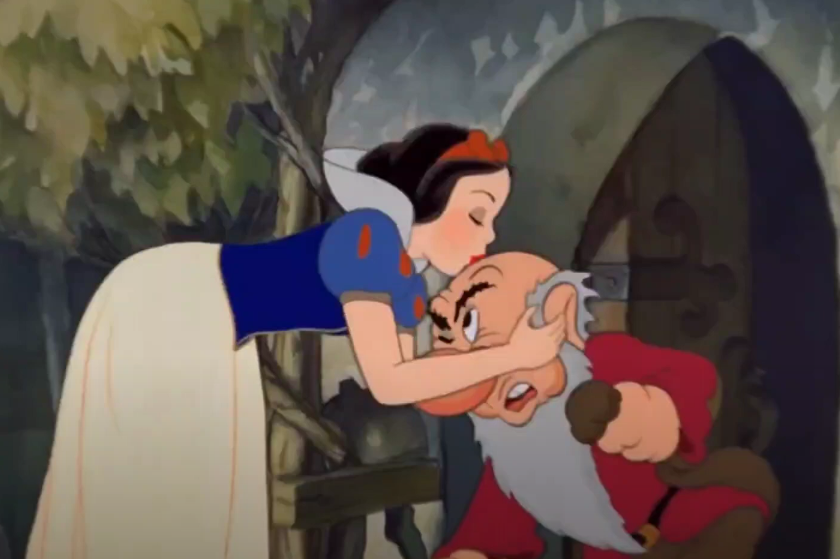 A screenshot of the animated movie Snow White and the Seven Dwarfs