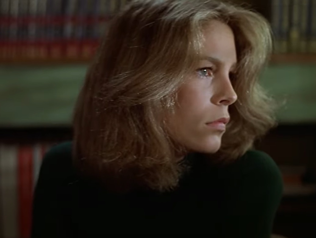 A visually captivating still taken from a pivotal moment in the film Halloween (1978)