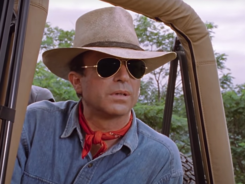 A visually captivating still taken from a pivotal moment in the film Jurassic Park (1993)