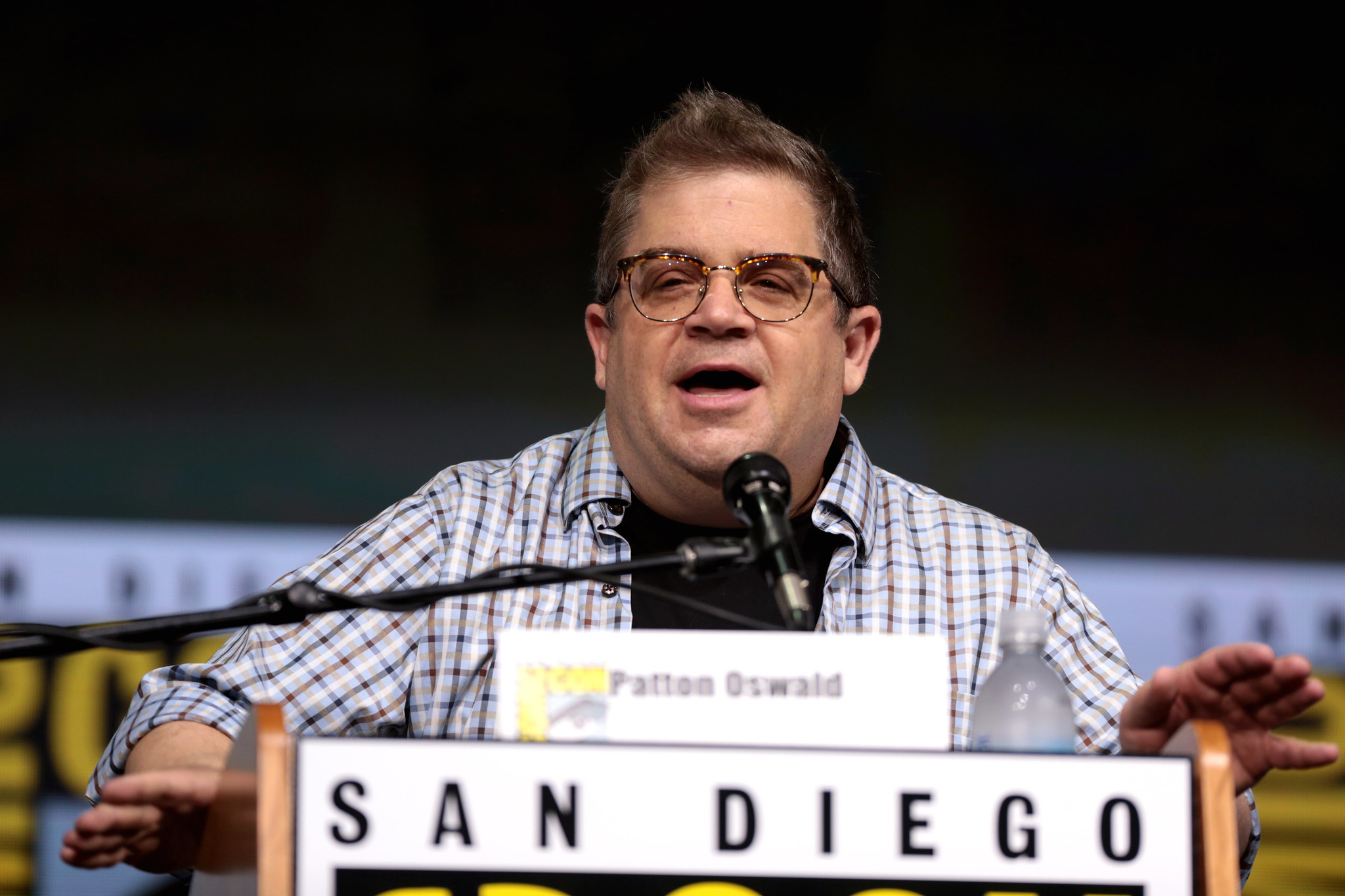 Patton Oswalt speaking at the 2017 San Diego Comic Con