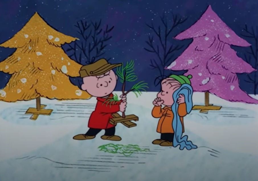 A visually captivating still taken from a pivotal moment in the animated film A Charlie Brown Christmas (1965)