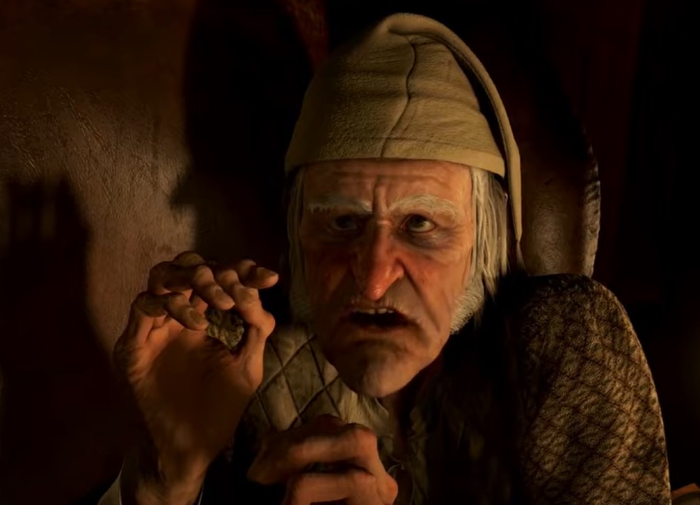 A visually captivating still taken from a pivotal moment in the animated film A Christmas Carol (2009)