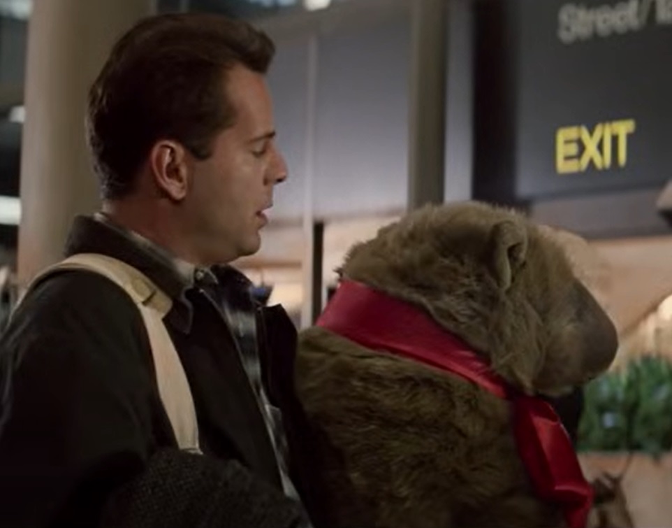 A visually captivating still taken from a pivotal moment in the film Die Hard (1988)