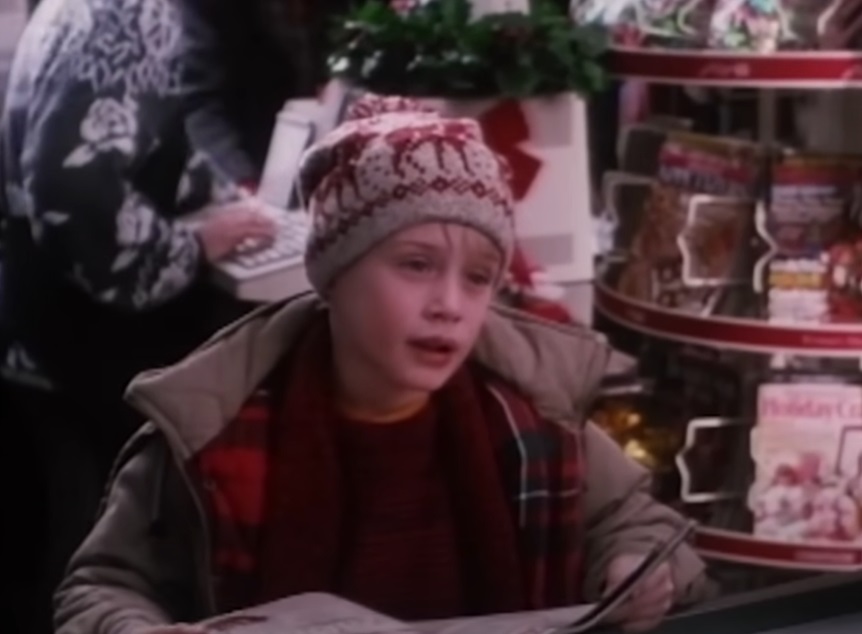 A visually captivating still taken from a pivotal moment in the film Home Alone (1990)