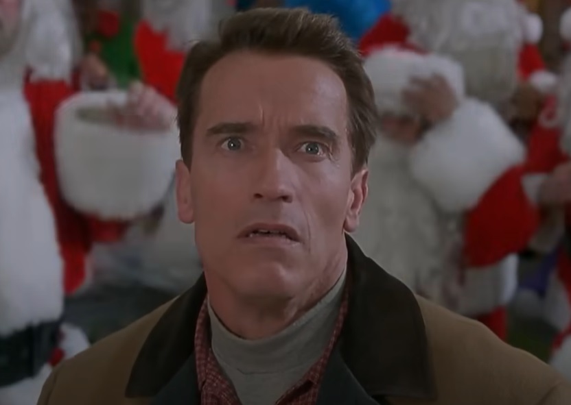 A visually captivating still taken from a pivotal moment in the film Jingle All the Way (1996)