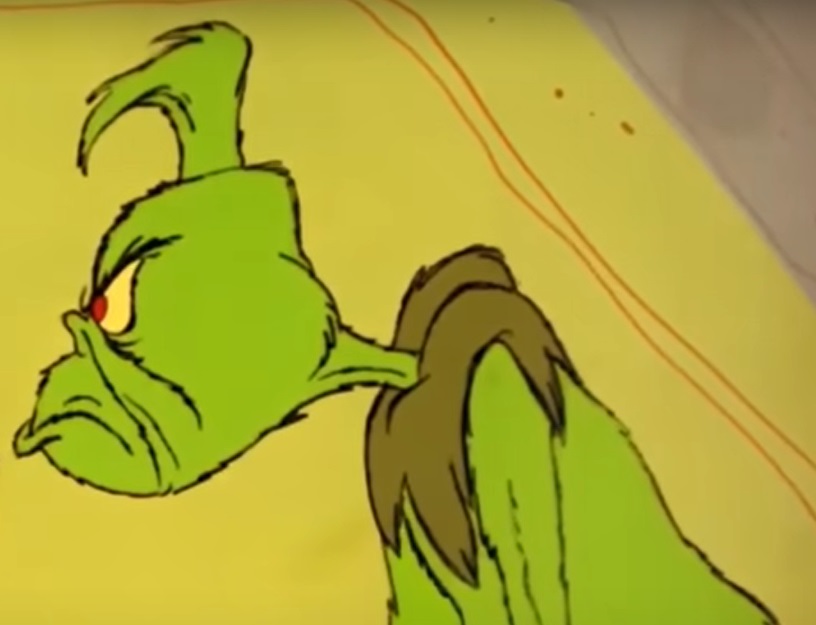 A visually captivating still taken from a pivotal moment in the animated film How the Grinch Stole Christmas! (1966)