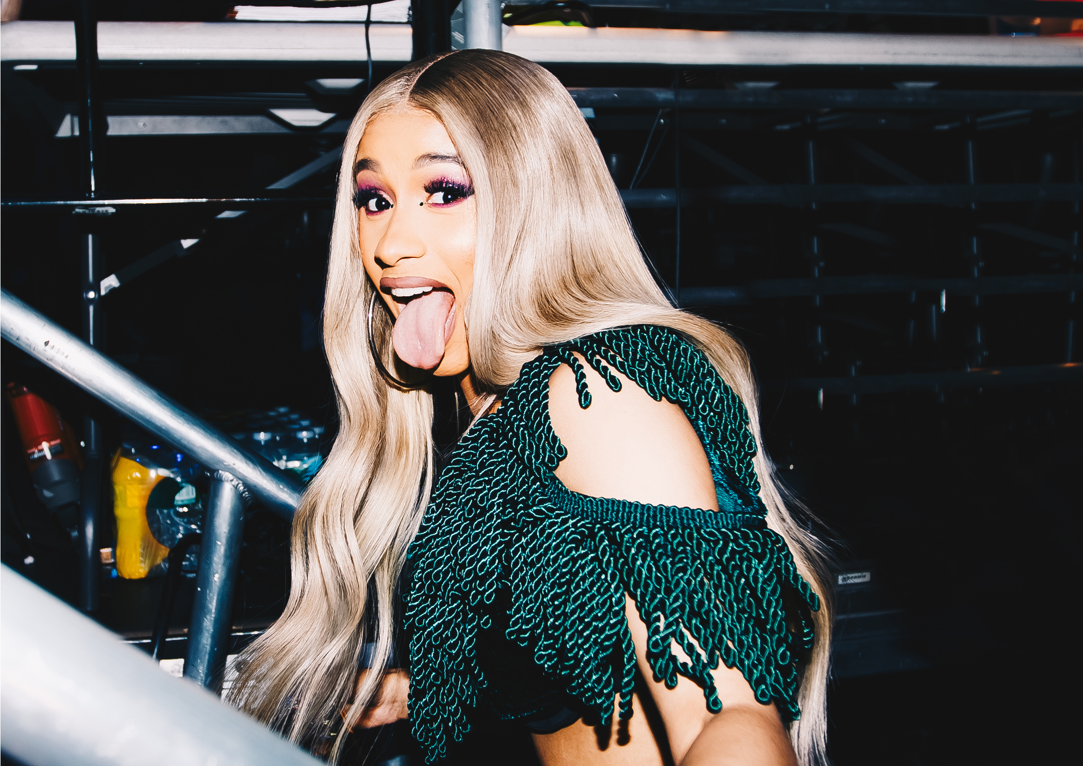 Cardi B backstage in 2018