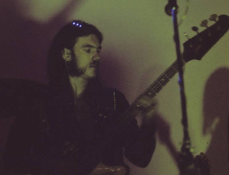 Lemmy in 1974 performing on stage