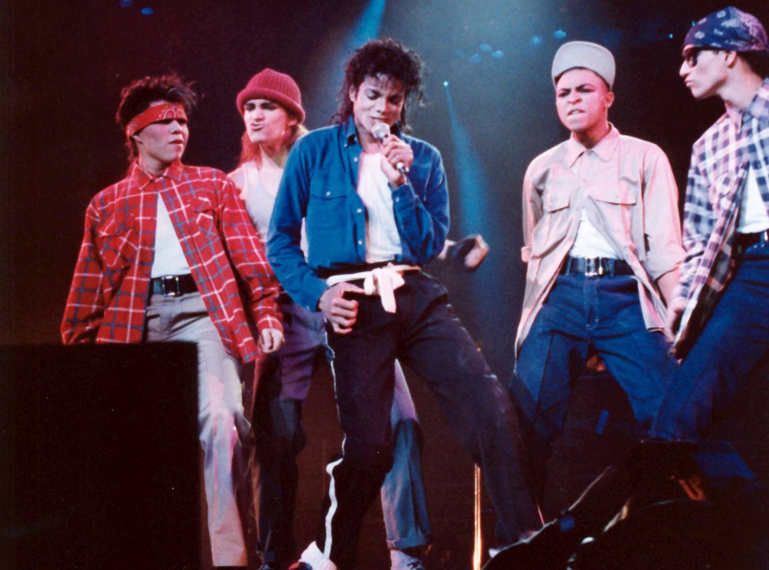 Michael Jackson performing on stage