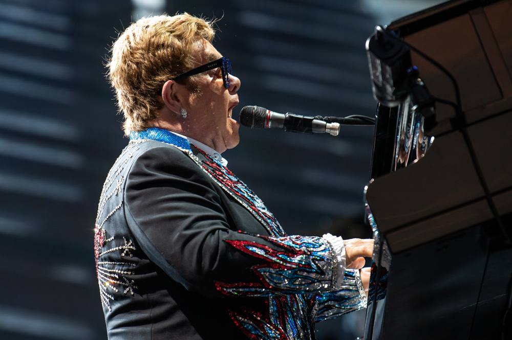 Elton John performs on stage of Lucca Summer Festival 2019