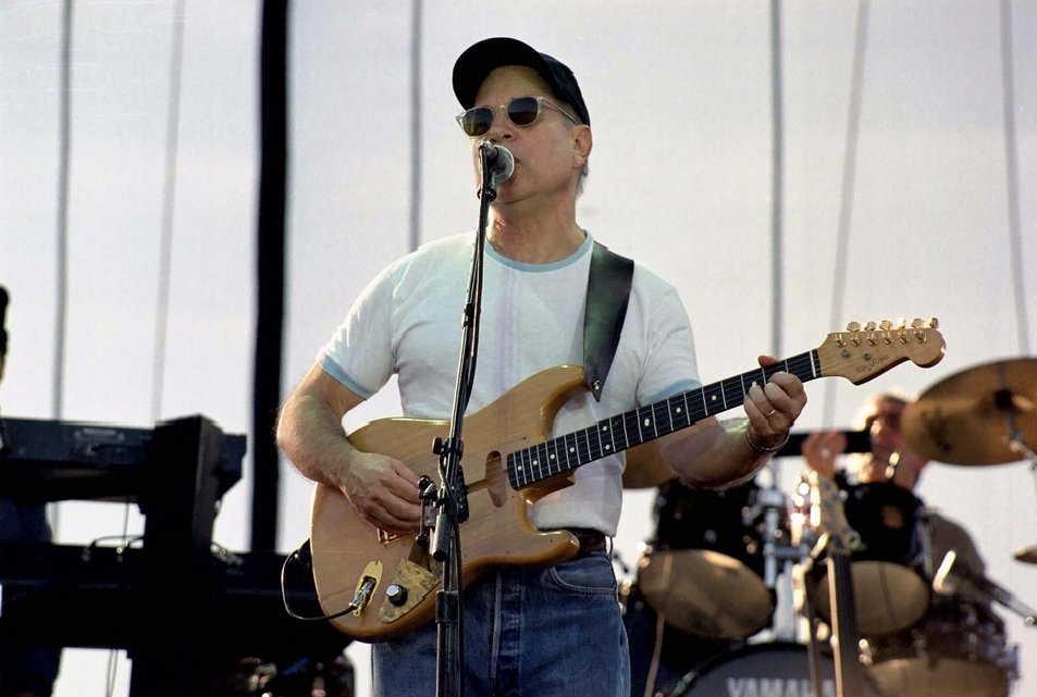 Paul Simon performs on stage at The Gorge Amphitheater